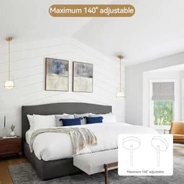 Youngrender Gold Globe Pendant Light Fixture - Adjustable Style