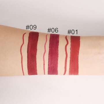 evpct 1Pcs Dark Plum Wine Red Lip Liner and Lipstick Set Kit for Women DNM Matte Lips Kit with Lip Liner Lip Stains Long Lasting Waterproof 24 Hour Lipstick and Lip Liners Combo Lipliners Pencil 06#