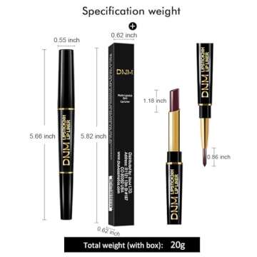 evpct 1Pcs Dark Plum Wine Red Lip Liner and Lipstick Set Kit for Women DNM Matte Lips Kit with Lip Liner Lip Stains Long Lasting Waterproof 24 Hour Lipstick and Lip Liners Combo Lipliners Pencil 06#