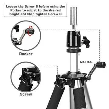 gexworldwide GEX 63" Heavy Duty Mannequin Tripod Stand Wig Stand for Wig Mannequin Head Training Doll Manikin Head for Cosmetology Hairdressing with Travel Bag (Bright Silver(Version 2.0))