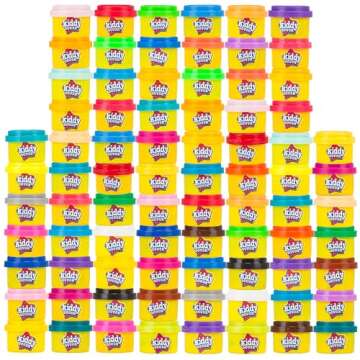 Kiddy Dough Party Pack - 80 Colorful Non-Toxic Containers