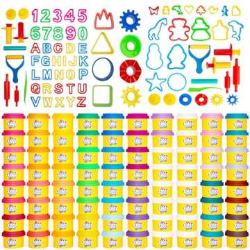 Kiddy Dough Party Pack - 80 Colorful Non-Toxic Containers