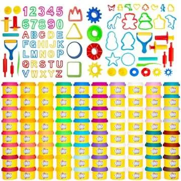 Kiddy Dough Party Pack - 80 Colorful Non-Toxic Containers