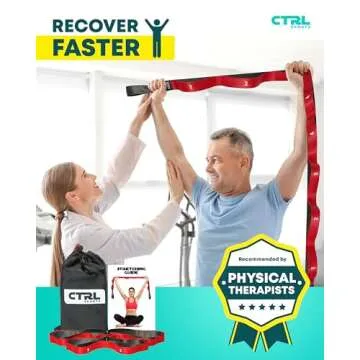 Stretching Strap with Loops - Non Elastic Stretch Band for Physical Therapy, Yoga Strap for Stretching Equipment, Stretch Bands for Exercise and Flexibility - Fascia, Hamstring and Leg Stretcher Belt