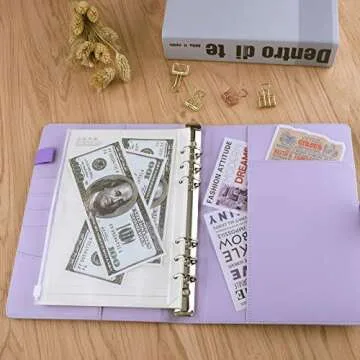 Antner A5 PU Leather 6-Ring Binder for Organizing