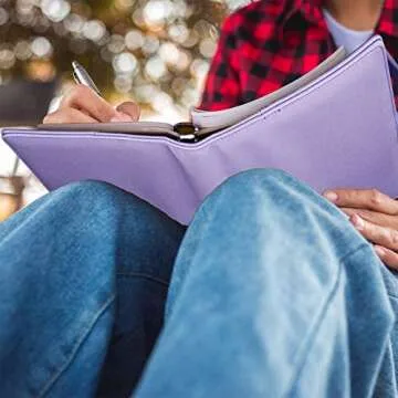 Antner A5 PU Leather 6-Ring Binder for Organizing