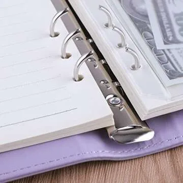 Antner A5 PU Leather 6-Ring Binder for Organizing