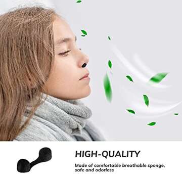 Tondiamo 150 Pcs Nose Plug Filter Bulk Sponge Nostril Filters Nose Dust Filters for Spray Tanning Welding Dust Allergies(Black)