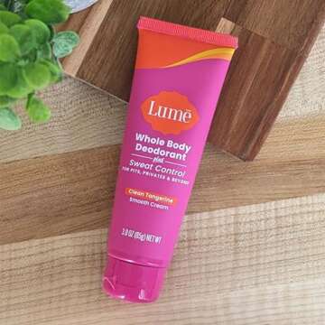 Lume Whole Body Deodorant Plus Sweat Control - Smooth Cream Tube - 72 Hour Odor And Sweat Control - Baking Soda Free, Skin Loving - 3.0 ounce (Pack of 2) (Clean Tangerine)