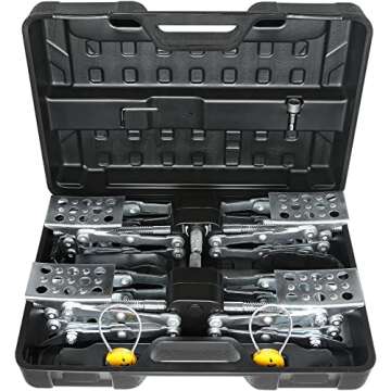 Maxchock X-Shaped RV Stabilizer Wheel Chock (Allow Drill Adjust) Dual Axel RV Travel Trailer Camper Tire While Camping -2 Pack