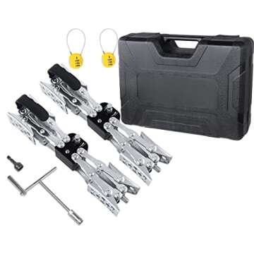 Maxchock X-Shaped RV Stabilizer Wheel Chock (Allow Drill Adjust) Dual Axel RV Travel Trailer Camper Tire While Camping -2 Pack