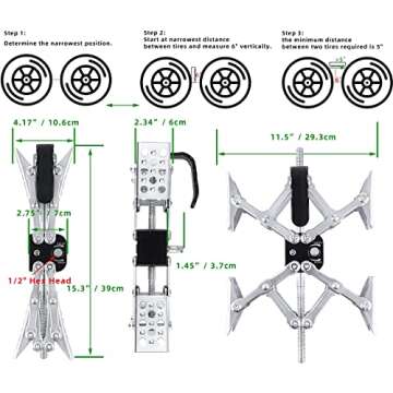 Maxchock X-Shaped RV Stabilizer Wheel Chock (Allow Drill Adjust) Dual Axel RV Travel Trailer Camper Tire While Camping -2 Pack
