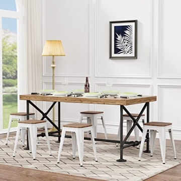 Andeworld 18 Inch Industrial Metal Wooden Stools Set of 4