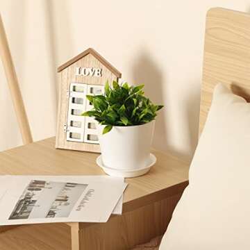 Whonline 8 Pack Plastic Plant Pots，8/7/6.5/6/5.5/5/4.5/4 Inch Flower Pots for Indoor Plants，Modern Planters with Drainage Holes and Trays for All House Plants.