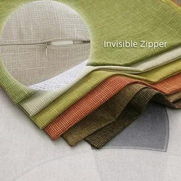 MIULEE Linen Decorative Rustic Throw Pillow Covers Set of 2 Beige Farmhouse Pillowcases 18x18 Square Throw Pillows for Sofa Couch Bed Chair Decoration