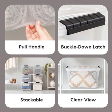 IRIS USA Stackable Storage Bins - BPA-Free & Durable