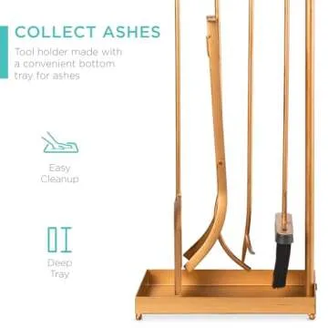 Best Choice 5-Piece Modern Fireplace Tool Set in Antique Gold