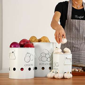 Vintage Potato Onion Storage Canisters Set - Stylish Organization