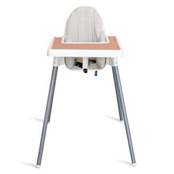 Mango Co. High Chair Placemat for Antilop Baby High Chair - BPA Free, Dishwasher Safe, Silicone Placemats - Finger Foods Placemat for Toddler and Baby (Muted Coral)