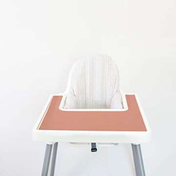 Mango Co. High Chair Placemat for Antilop Baby High Chair - BPA Free, Dishwasher Safe, Silicone Placemats - Finger Foods Placemat for Toddler and Baby (Muted Coral)