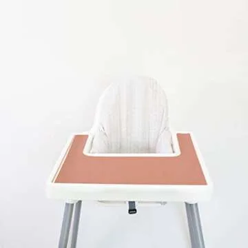 Mango Co. High Chair Placemat for Antilop Baby High Chair - BPA Free, Dishwasher Safe, Silicone Placemats - Finger Foods Placemat for Toddler and Baby (Muted Coral)