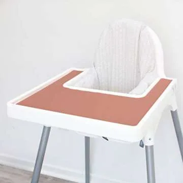 Mango Co. High Chair Placemat for Antilop Baby High Chair - BPA Free, Dishwasher Safe, Silicone Placemats - Finger Foods Placemat for Toddler and Baby (Muted Coral)