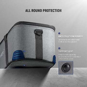 Neewer Carrying Bag with Shoulder Strap, Handle, Movable Foam Padded for Studio Light CB300B CB200B FS150B CB100C CB60B RGB CB60 MS60B MS60C MS150B Vision 4 ML300 52cm Tripod Stand, Travel Case, PB6,