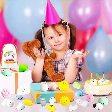 Mochi Squishy Toys, 32PCS Random Mini Squishy Animals Toys Squishies Pack, Squishy Fidget Toys Party...