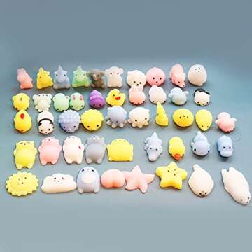 Mochi Squishy Toys, 32PCS Random Mini Squishy Animals Toys Squishies Pack, Squishy Fidget Toys Party Favor Toys for Kids, Birthday Gifts Squishy Animals Stress Relief Toys for Boys & Girls