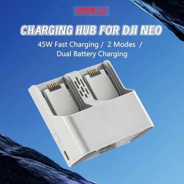YDW Two-Way Charging Hub for DJI Neo Drone - 45W Fast Charging, Portable Battery Charger Compatible ...