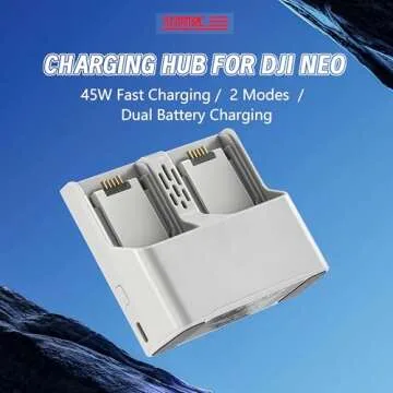 YDW Two-Way Charging Hub for DJI Neo Drone - 45W Fast Charging, Portable Battery Charger Compatible ...