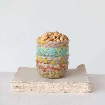 Creative Co-Op Colorful Round Glass Bowl Set of 4