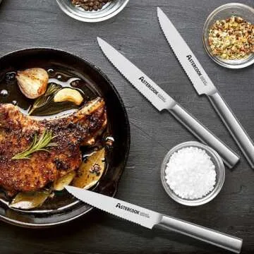 Astercook Knife Set, 15 Pieces Chef Knife Set with Block for Kitchen, German Stainless Steel Knife Block Set, Best Gifts