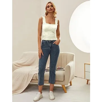 Stylish Floral Crop Tank Top for Women - AIHUKOCY