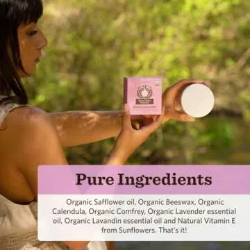 Moon Valley Organics Herbal Lotion Bar in Lavender, Moon Melt Bar, Calendula and Comfrey, Beeswax, Heal and Restore Chapped Skin, Soothing