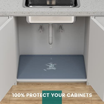 Waterproof Under Sink Mat 34" x 22" for Kitchen & More