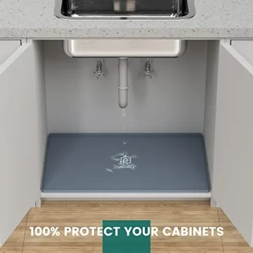 Waterproof Under Sink Mat 34" x 22" for Kitchen & More