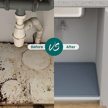 Waterproof Under Sink Mat 34" x 22" for Kitchen & More