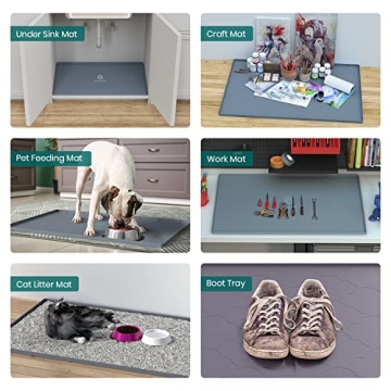 Waterproof Under Sink Mat 34" x 22" for Kitchen & More