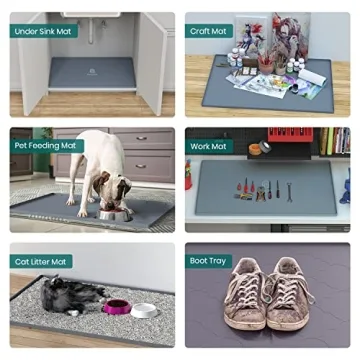 Waterproof Under Sink Mat 34" x 22" for Kitchen & More