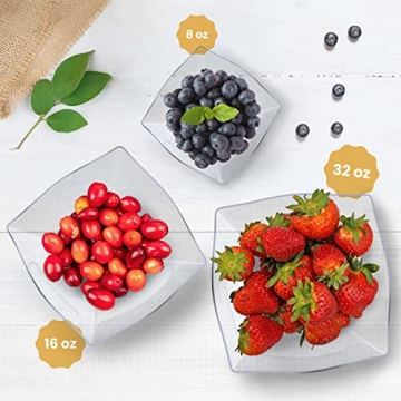 R-kay Square Plastic Serving Bowls - Durable & Elegant