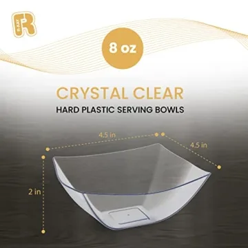 R-kay Square Plastic Serving Bowls - Durable & Elegant
