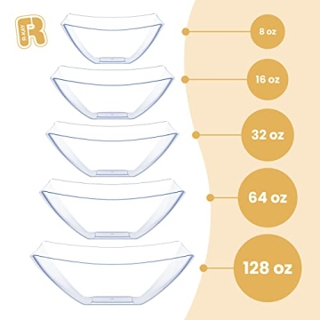 R-kay Square Plastic Serving Bowls - Durable & Elegant