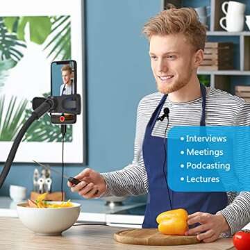 YOTTO USB Type-C Lavalier Microphone for Android, Omnidirectional Condenser USB-C Clip on Lapel Microphone for YouTube, TikTok, Interview, Livestream, Video, Recording with USB-B Adapter(19.5ft)