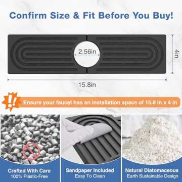 DK177 Water Absorbing Faucet Mat - Stylish Kitchen Essential