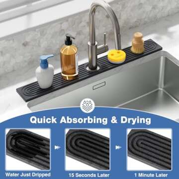 DK177 Water Absorbing Faucet Mat - Stylish Kitchen Essential