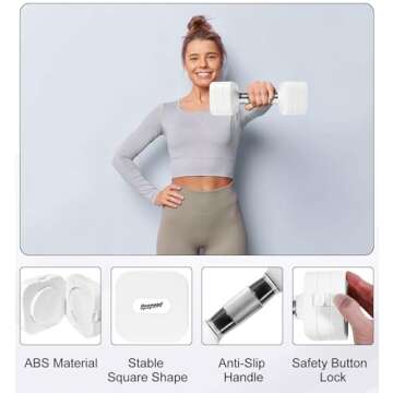 20LBS Adjustable Dumbbell Set, 4 in 1 Free Weights Dumbbells Set for Women Men Hand Weights Set Adju...