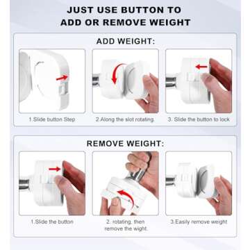 20LBS Adjustable Dumbbell Set, 4 in 1 Free Weights Dumbbells Set for Women Men Hand Weights Set Adjust Dumbbell Weight Set for Home Gym Exercise Workout Strength Training Equipments, White