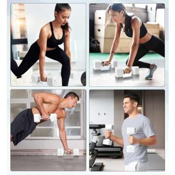 20LBS Adjustable Dumbbell Set, 4 in 1 Free Weights Dumbbells Set for Women Men Hand Weights Set Adjust Dumbbell Weight Set for Home Gym Exercise Workout Strength Training Equipments, White