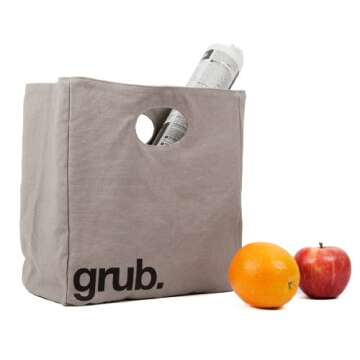 Fluf Big Lunch, Organic Cotton Lunch Bag, Grub